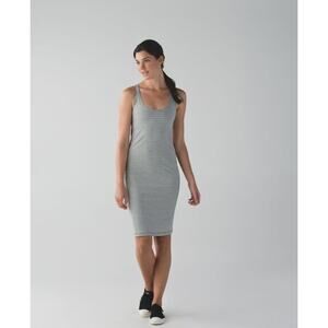 NWT Lululemon Go For It Dress Hyper Stripe Heathered Medium Grey Ghost Size‎ 8